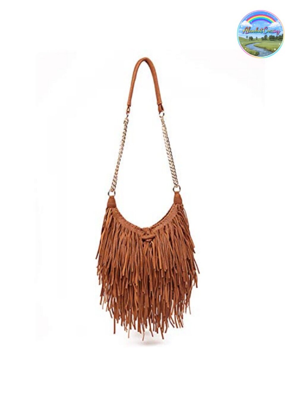 PU Leather Fringe Tassel Crossbody Bag Adjustable Strap Casual Shoulder Bag